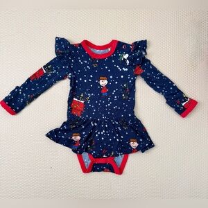 CHARLIE’S PROJECT Peanuts Charlie Brown Winter Bodysuit Dress 0-3M